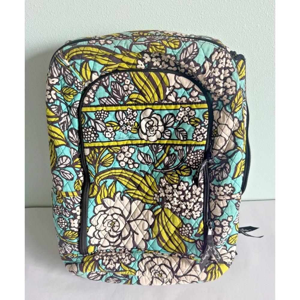 Vera Bradley Island‎ Blooms Laptop Computer Backpack Pockets & Compartments